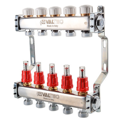 Блок коллекторный VALTEC с расход. 1х4 вых Евроконус 3/4 Блок коллекторный VALTEC с расход. 1х4 вых Евроконус 3/4