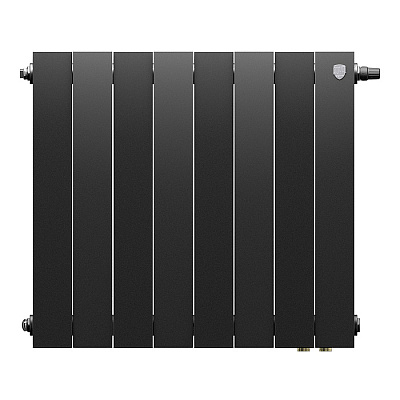 Биметаллический секционный радиатор отопления Royal Thermo Pianoforte Noir Sable 500 / 8 секций нижнее правое подключение