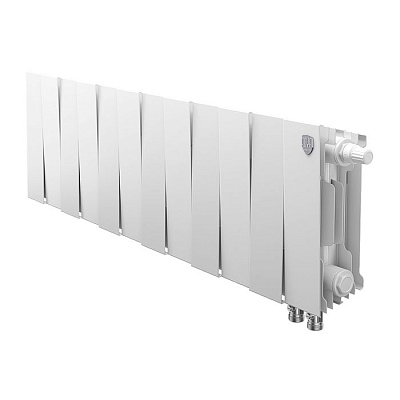 Биметаллический секционный радиатор отопления Royal Thermo PianoForte Bianco Traffico 200 / 12 секций нижнее правое подключение Биметаллический секционный радиатор отопления Royal Thermo PianoForte Bianco Traffico 200 / 12 секций нижнее правое подключение