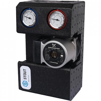 Насосная группа Stout DN20 (3/4 ), прямая, с насосом Grundfos UPSO 15-65 130 Насосная группа Stout DN20 (3/4 ), прямая, с насосом Grundfos UPSO 15-65 130