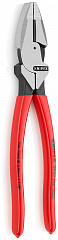 Lineman s Pliers Плоскогубцы KNIPEX электромонтажные, рез проволоки: средняя d 4.6 мм, твёрдая d 3 мм, L-240 мм, чёрные, 1К ручки