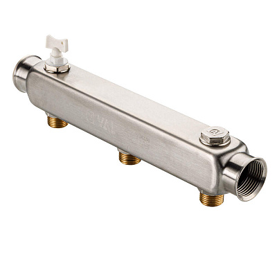 Коллектор VALTEC SQ из нержавеющей стали, шаг 100 мм 1x1/2x7 (VTc.510.SQ.060407) Коллектор VALTEC SQ из нержавеющей стали, шаг 100 мм 1x1/2x7 (VTc.510.SQ.060407)