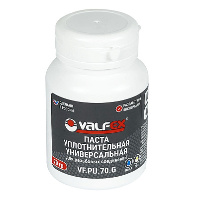 Паста уплотнительная Valfex универсальная 70 г (вода, газ) Паста уплотнительная Valfex универсальная 70 г (вода, газ)