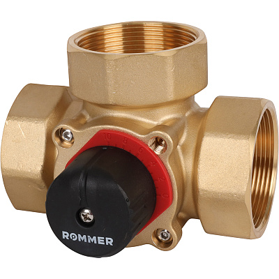 Клапан смесительный Rommer 3-х ходовой 2 дюйма KVs 40 Клапан смесительный Rommer 3-х ходовой 2 дюйма KVs 40