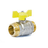 Кран шаровой LD 47.25.Н-Н.Б.GAS газовый, наружная резьба, 1, бабочка