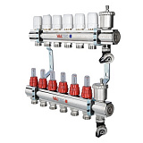 Коллекторная группа VALTEC со встр. расх. в сборе, 1х6 вых. Евроконус 3/4