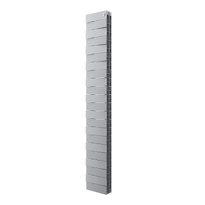 Биметаллический секционный радиатор отопления Royal Thermo PianoForte Tower Silver Satin 200 / 22 секций нижнее подключение Биметаллический секционный радиатор отопления Royal Thermo PianoForte Tower Silver Satin 200 / 22 секций нижнее подключение