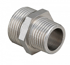 Ниппель VALTEC переходной 1/2 х 3/8 наружная резьба, никелированная латунь