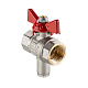 Кран шаровый VALTEC BASE-ГОСТ с патрубком под датчик температуры вн.-вн. с рукоятка-бабочка DN15, PN40, 1/2 (VT.247S.N.04)