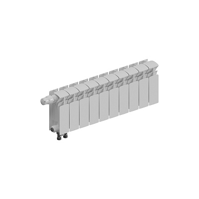Биметаллический секционный радиатор отопления Rifar Base Ventil 200 / 10 секций левое подключение Биметаллический секционный радиатор отопления Rifar Base Ventil 200 / 10 секций левое подключение