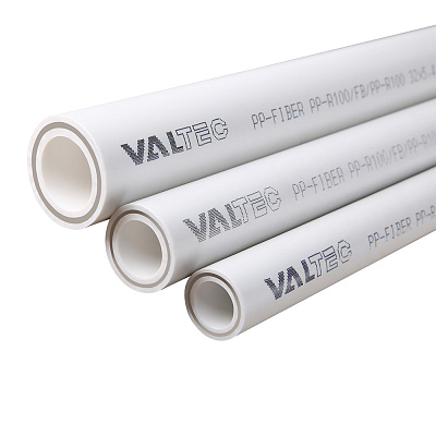 Полипропиленовая труба VALTEC армированная стекловолокном PP-FIBER PN 25, VTp.700.FB25.75, 75 x 8,3 мм