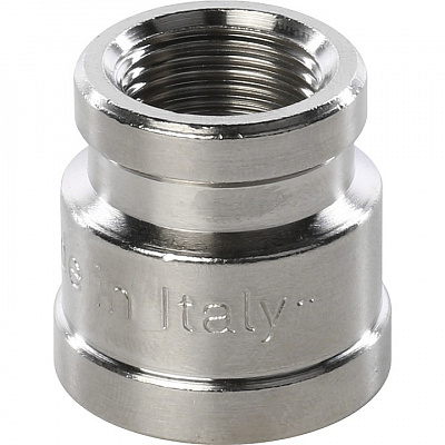 Муфта Stout переходная, никелированная латунь, внутренняя резьба 1/2X3/8