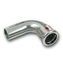 Отвод Sanha 24001A, 90 гр. ВПр-НПр, углеродистая сталь, 54