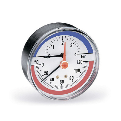 Термоманометр Watts F+R 818/6, аксиальный Термоманометр Watts F+R 818/6, аксиальный