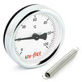 Термометр UNI-FITT накладной 120 C, диаметр 63 мм, с пружиной (320D4030)