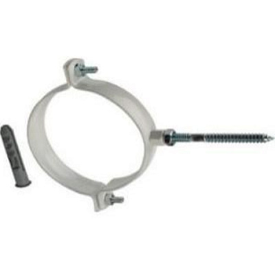 Крепление к стене Rommer D100 белое RAL металлическое ( хомут)