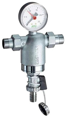 Фильтр для воды FAR 100мкм, с с магнитом , с манометром, Max: 95 C, 25 бар, 1/2 НР