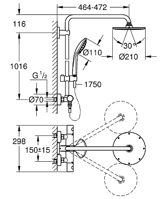 Душевая колонна Grohe Euphoria XXL 210 27964000