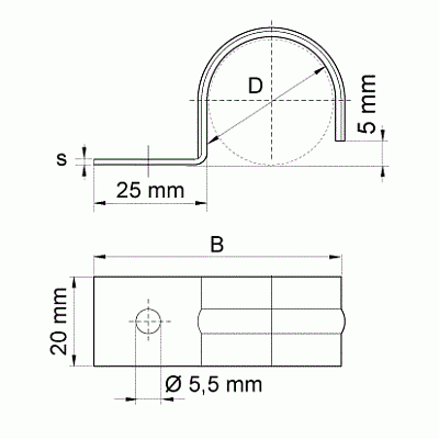 Напольный хомут Walraven BIS одинарный, 25 мм
