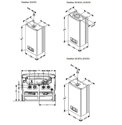Настенный газовый одноконтурный котел отопления Protherm Пантера 25 KOO