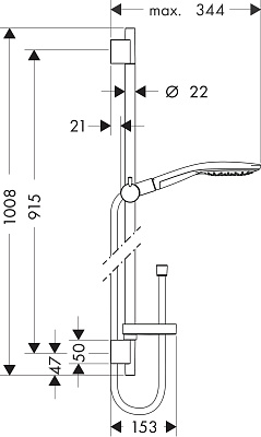 Душевой гарнитур Hansgrohe Raindance Select 150 3jet 27803400